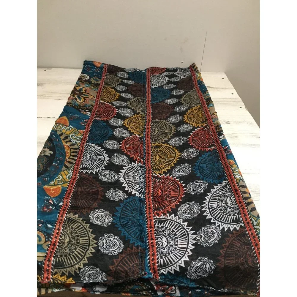 Lightweight multi colored circle patterned infinity scarf